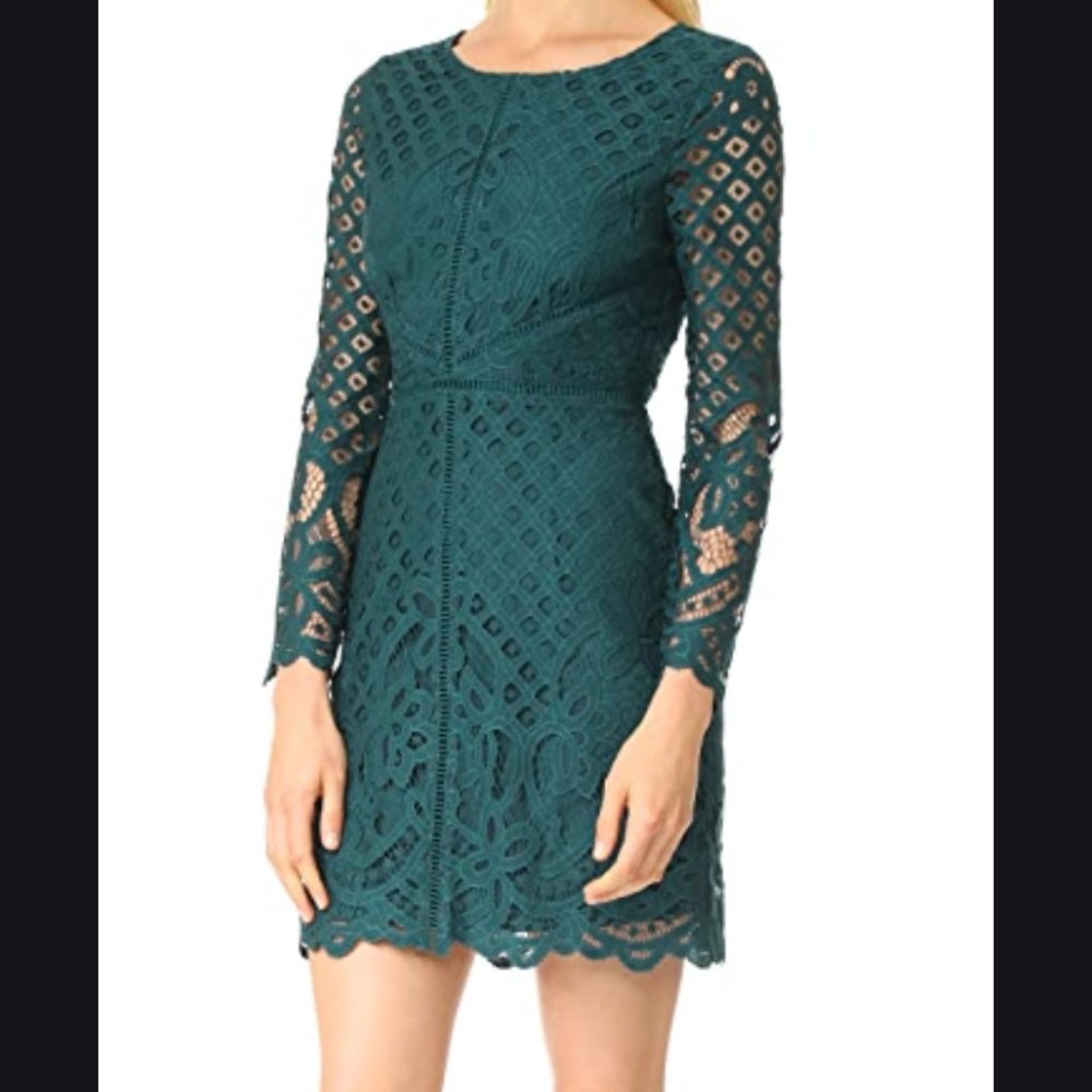 NWT Cupcakes & Cashmere green Spence lace dress 6